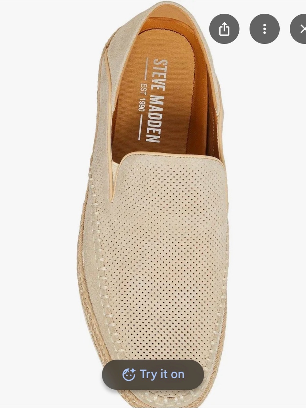 Steve Madden Cream Perforated Slip-On Loafer